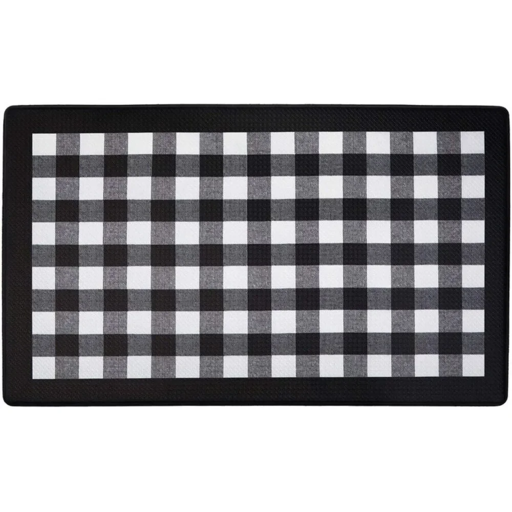 PowerSellerUSA Plaid Anti Fatigue Mat, Non Slip Textured Buffalo Comfort